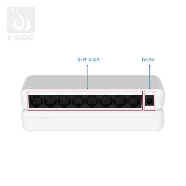 Ethernet Beralih 8 Port ke Router untuk Rumah