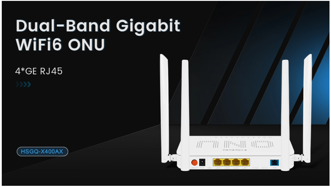 WiFi 6 ONU dengan empat port Gigabit Ethernet